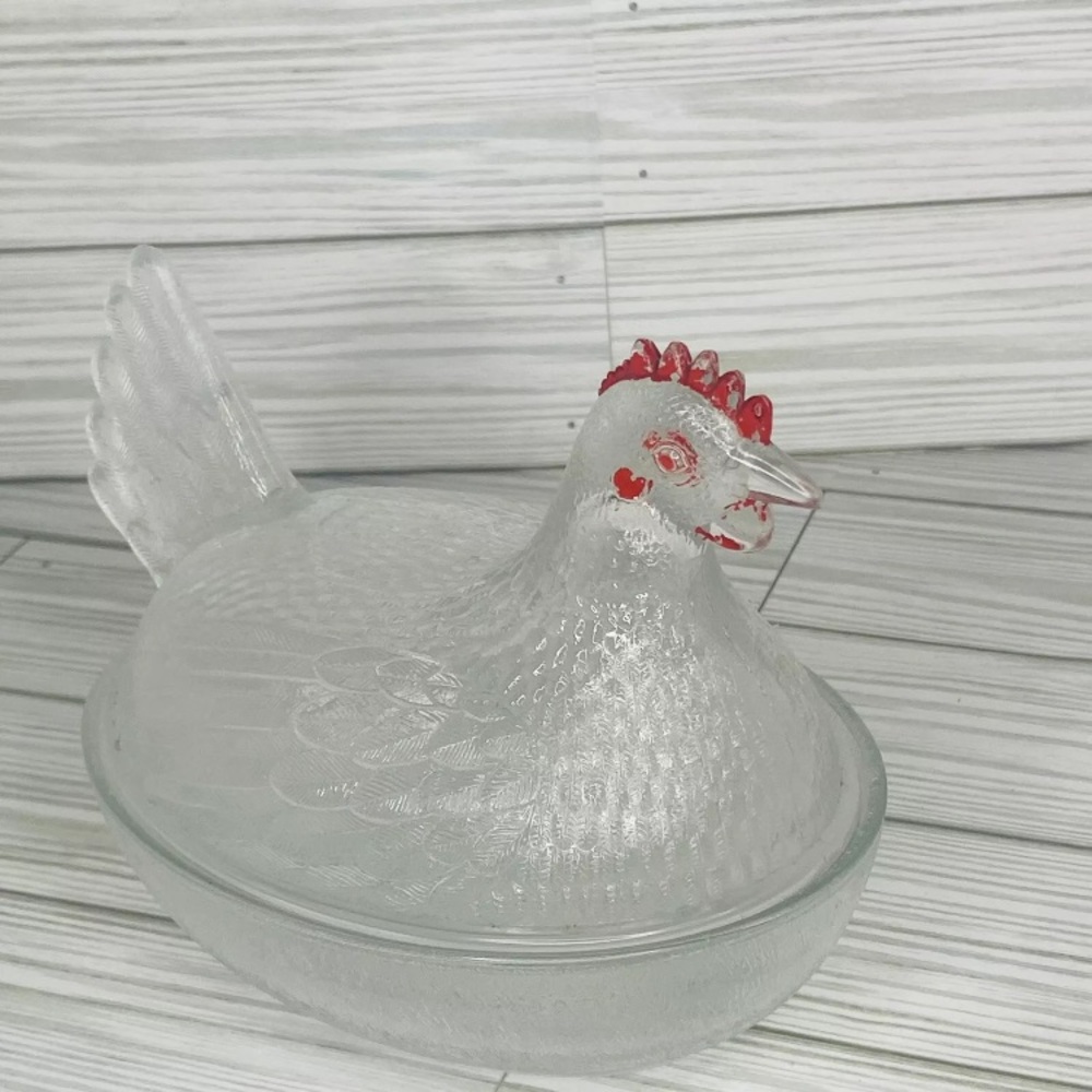 Glass Hen Covered Dish